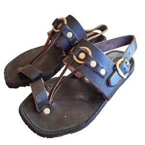Gallenkamp Vintage Gladiator Leather Sandals Mens Italy Metal Roller Buckles Men main image 2
