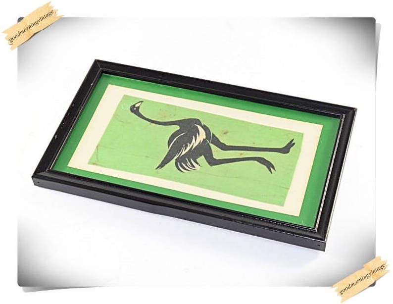 African Batik Cloth Art Ostrich