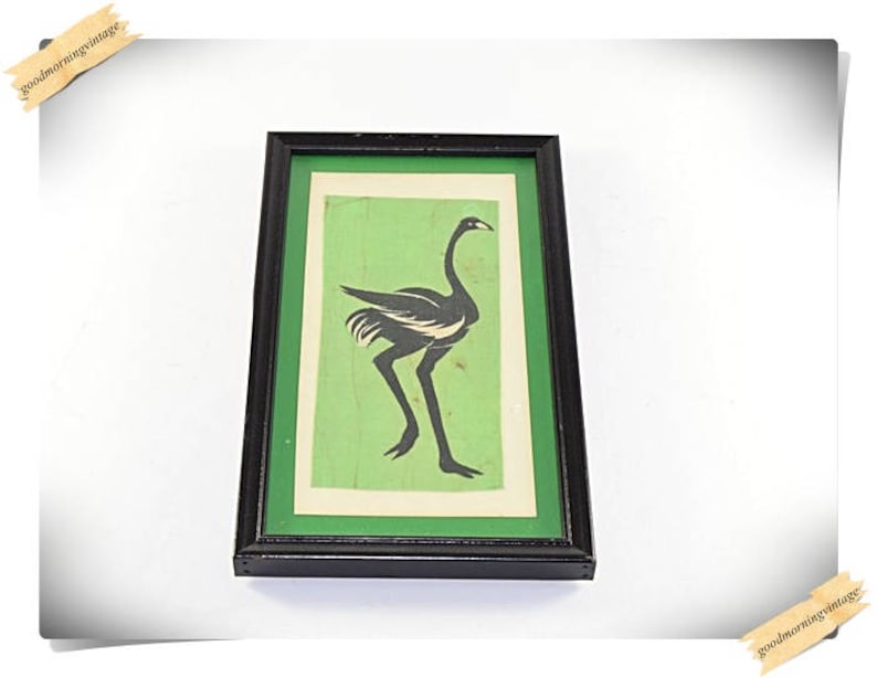 African Batik Cloth Art Ostrich