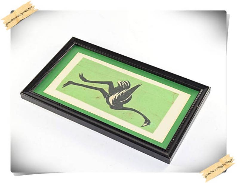 African Batik Cloth Art Ostrich