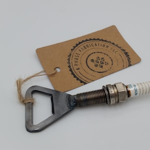 Handmade Spark Plug Bottle Opener – Car Guy, Mechanic, Unique Groomsmen Gift, Automotive Gift for Men, Dad, Fathers Day, Garage Bar Tool