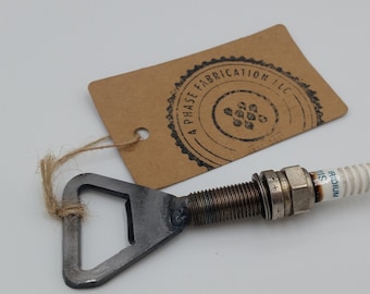 Handmade Spark Plug Bottle Opener – Car Guy, Mechanic, Unique Groomsmen Gift, Automotive Gift for Men, Dad, Fathers Day, Garage Bar Tool