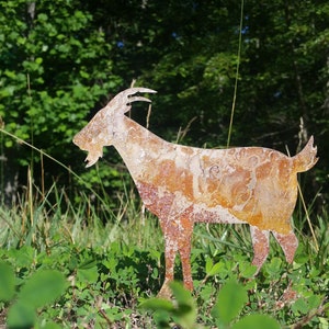 Rustic Goat Metal Garden Stake- Handcrafted Farmhouse Decor- Custom Metal Garden Sign- Farm Animal Unique Yard Art- Gardening Gift- Pet Loss