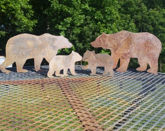 Bear Family Metal Garden Stakes- Mama Bear Garden Sign- Custom Garden Sign- Free Shipping! - Farm animals- wild animals- great outdoors