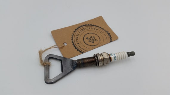 Handmade Spark Plug Bottle Opener – Car Guy, Mechanic, Unique Groomsmen Gift, Automotive Gift for Men, Dad, Fathers Day, Garage Bar Tool
