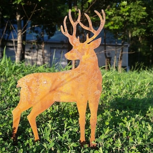 Rustic Deer Garden Stake- Hunting Season Metal Garden Sign- Custom Garden Sign- Free Shipping!- Buck- Stag- Deer Hunter- Memorial