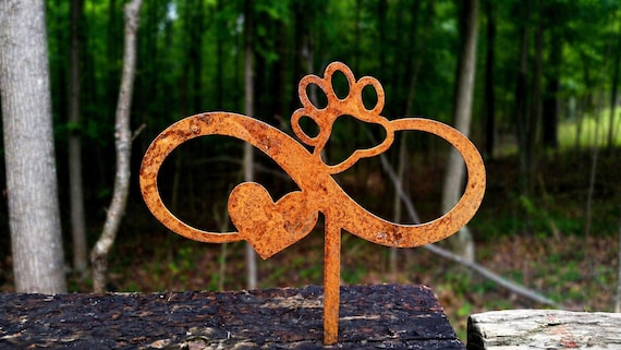 Personalized Dog Memorial Garden Stake, Infinity Paw Metal Sign, Pet Loss Gift, Custom Dog Grave Marker, Sympathy Gift, Pet Memorial Gift
