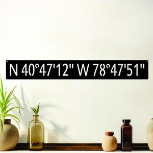 Personalized GPS Coordinates Metal Wall Art| Latitude Longitude Sign| Custom Metal Sign| Wedding Anniversary Gift| Housewarming Gift| Rustic