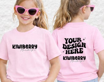 Blossom Comfort Colors 9018 Jeugd T-shirt Mockup voor- en achterkant (digitale download JPG)