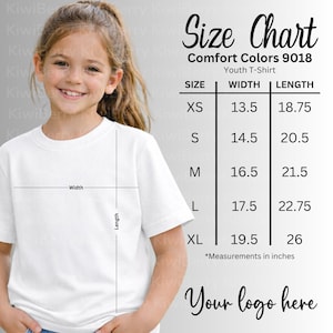 Comfort Color 9018 Youth Size Chart