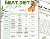 BRAT Diet 7-Day Meal Plan, Gentle Digestion & Water Tracker (Printable PDF)