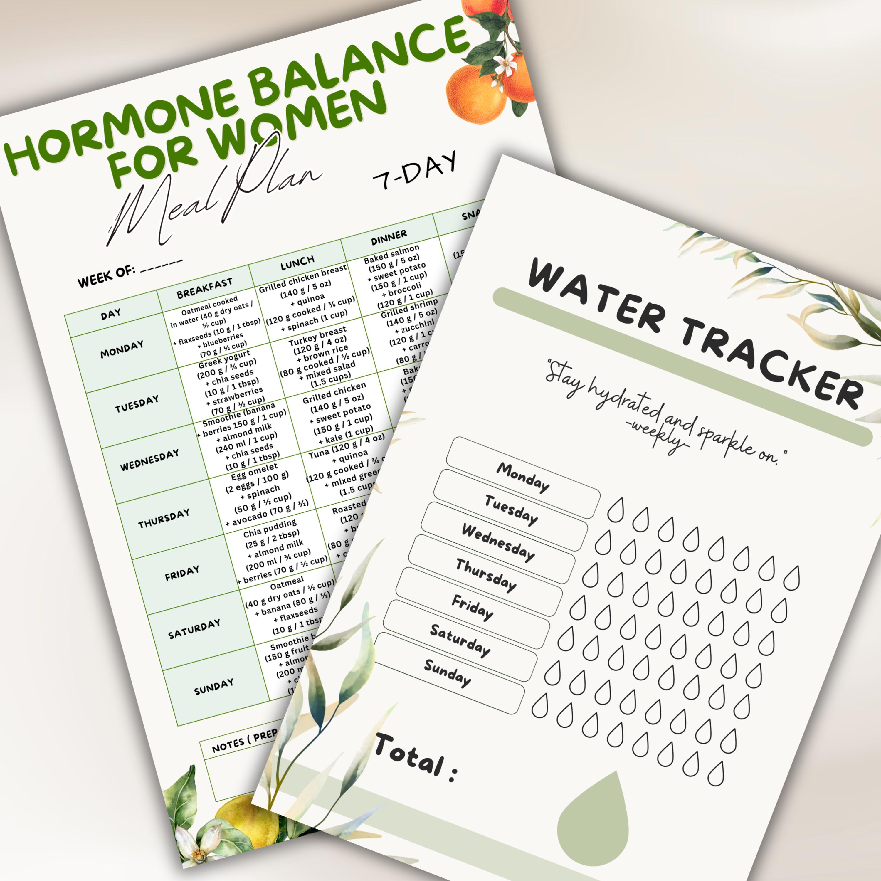 Hormone Balance Meal Plan for Women, 7 Day Meal Plan Printable, Hormone ...