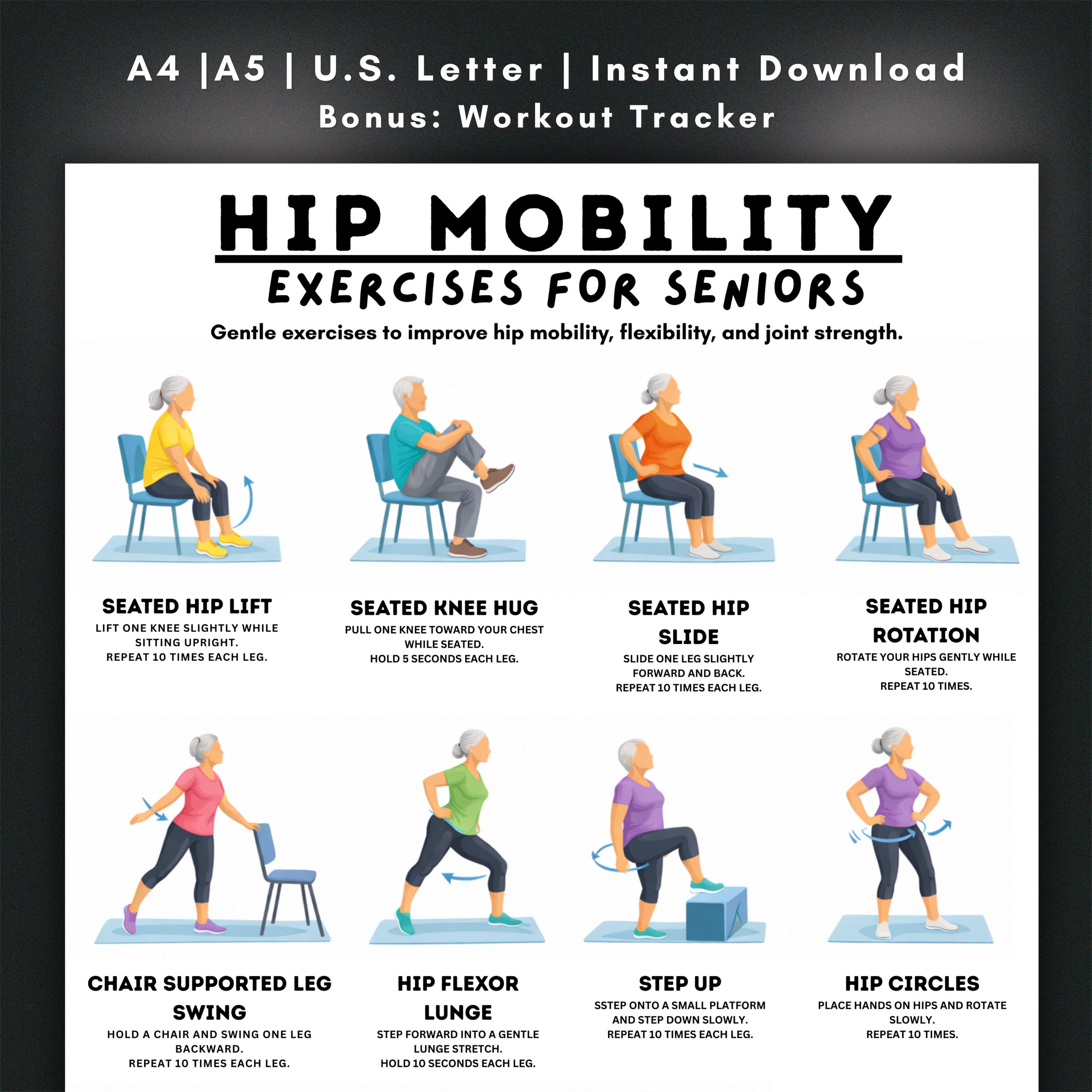Hip Mobility Exercises For Seniors Printable 12 Gentle Hip Strength Hip Mobility Exercises For Seniors Printable 12 Gentle Hip Strength