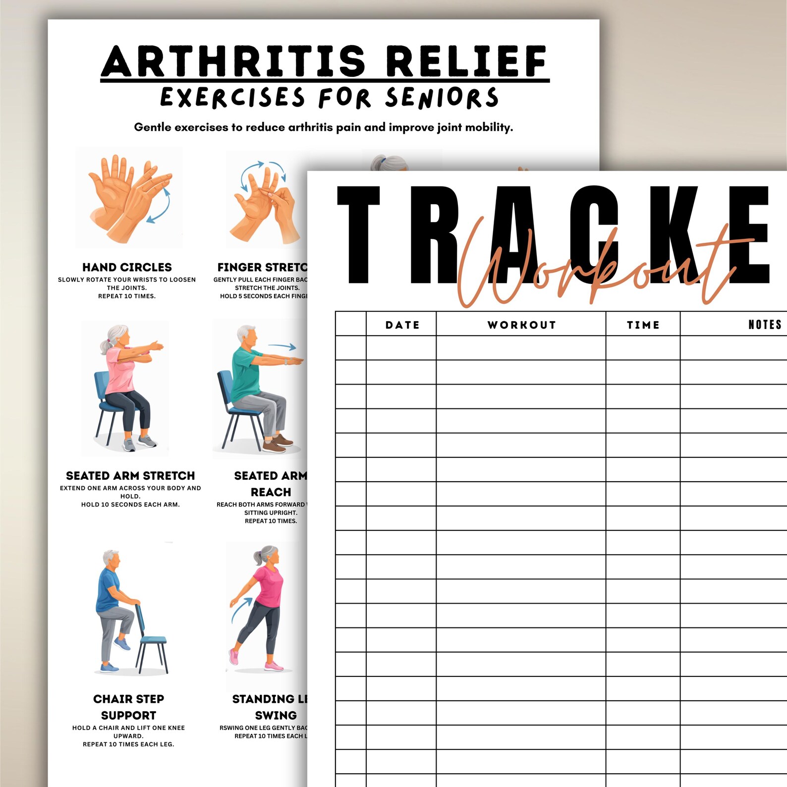 Arthritis Relief Exercises Printable, 12 Gentle Joint Mobility