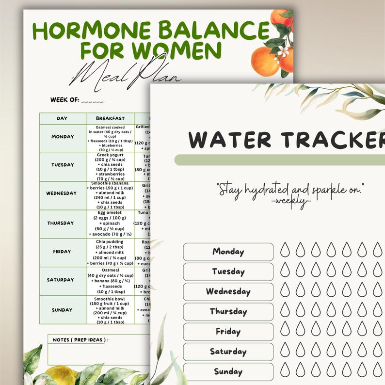 Hormone Balance Meal Plan for Women, 7 Day Meal Plan Printable, Hormone ...