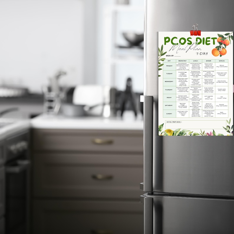 PCOS Friendly 7-day Meal Plan Printable, PCOS Diet Pdf, Hormone Balance ...