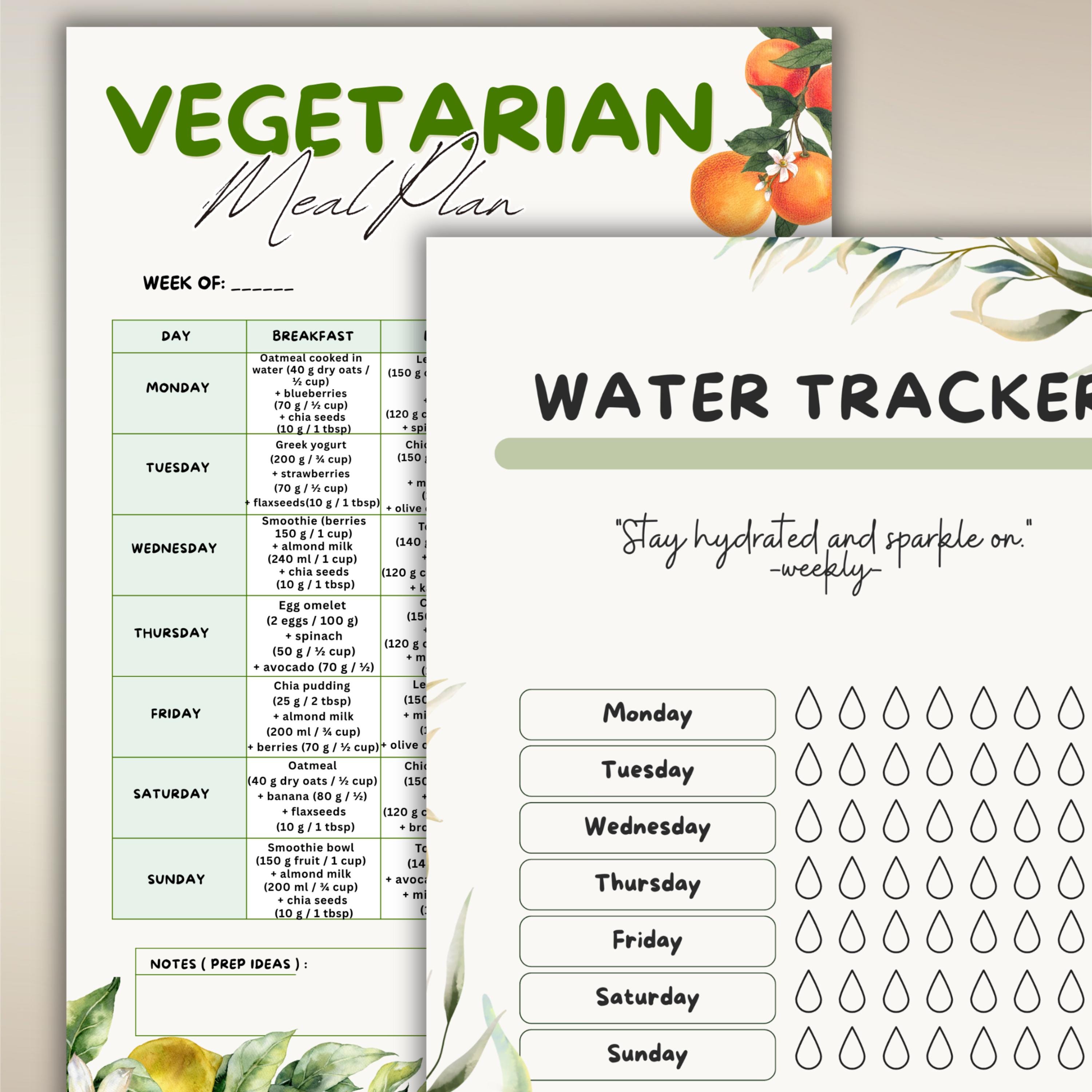 Vegetarian 7 Day Meal Plan Printable, Plant Based Meal Plan, Healthy ...