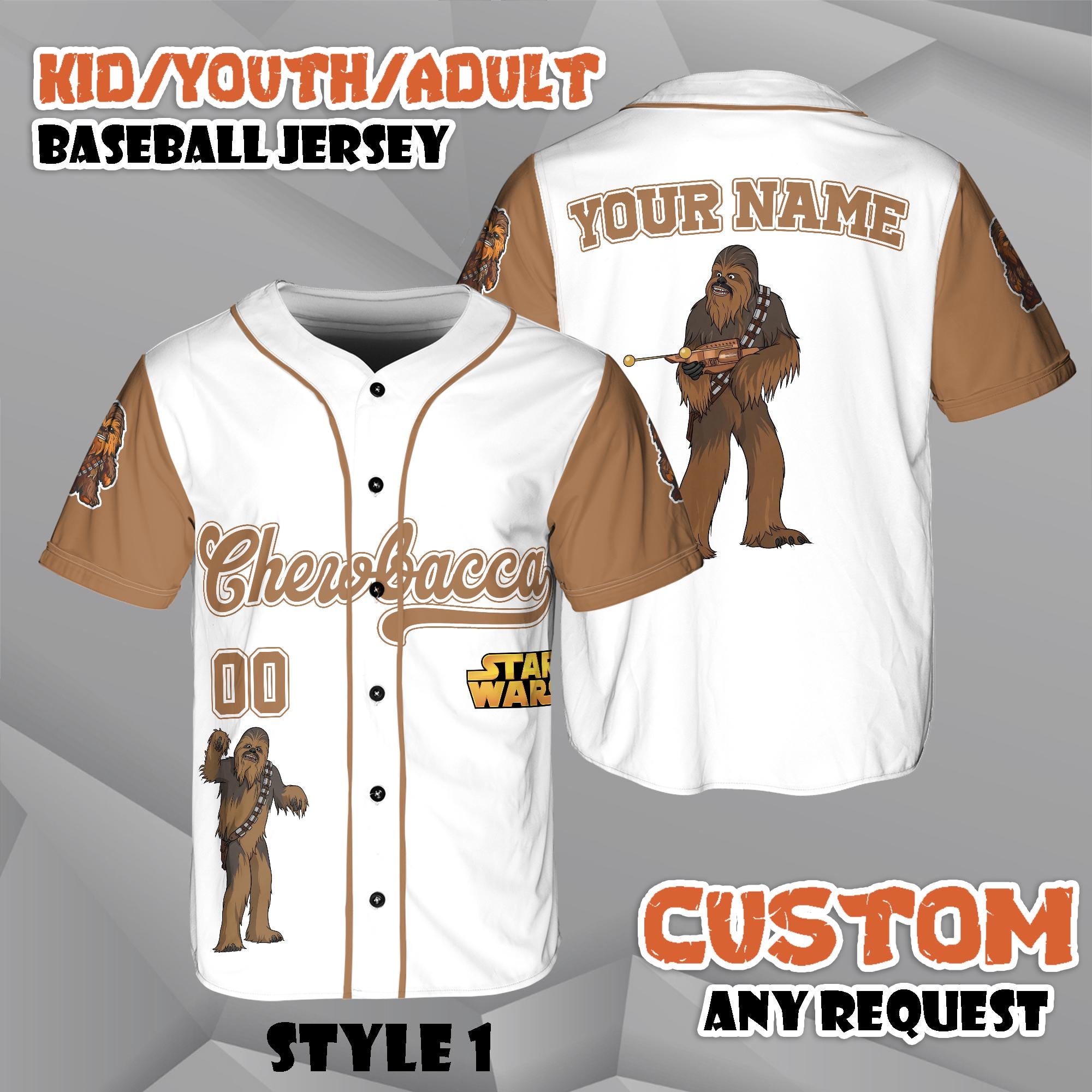 Discover Custom Chewbacca Baseball Jersey, Star Wars Jersey Shirt, Galaxy's Edge Baseball Jersey, Disney Team Outfit