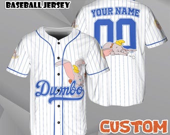Custom Dumbo Baseball Jersey, Flying Elephant Baseball Shirt, Dumbo Lover Gifts, Cartoon Shirt, Disney Vacation Shirt