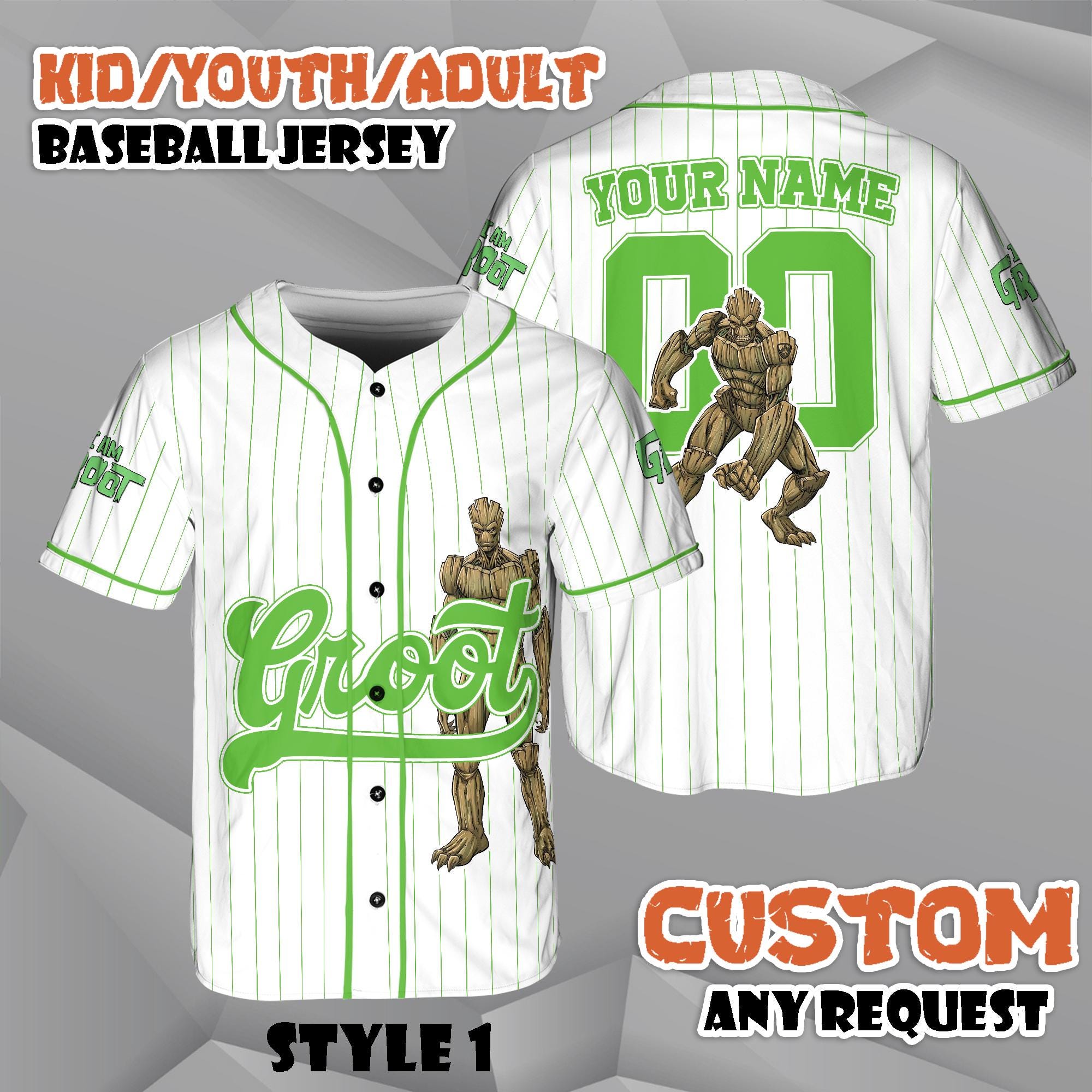 Discover Custom Groot Baseball Jersey, Guardians of The Galaxy Shirt, Superhero Shirt, Disney Team Outfit