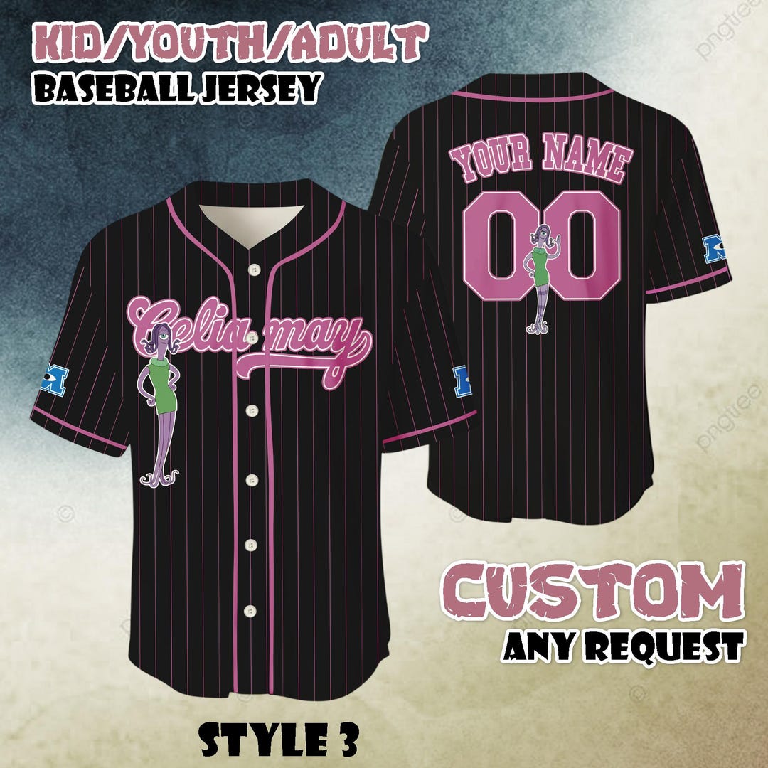 Custom Celia Monsters Inc Baseball Jersey, Birthday Gift for Kids ...