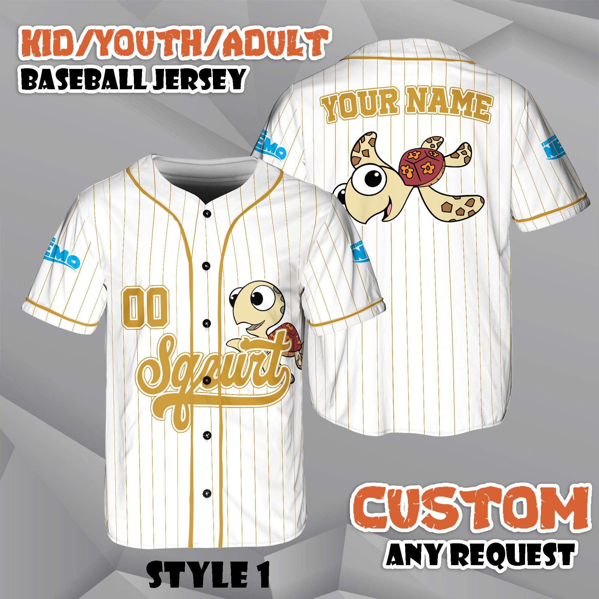 Discover Personalize Finding Nemo Squirt Sea Turtle, Disney Finding Nemo Baseball Shirt, Personalized Disney Outfit