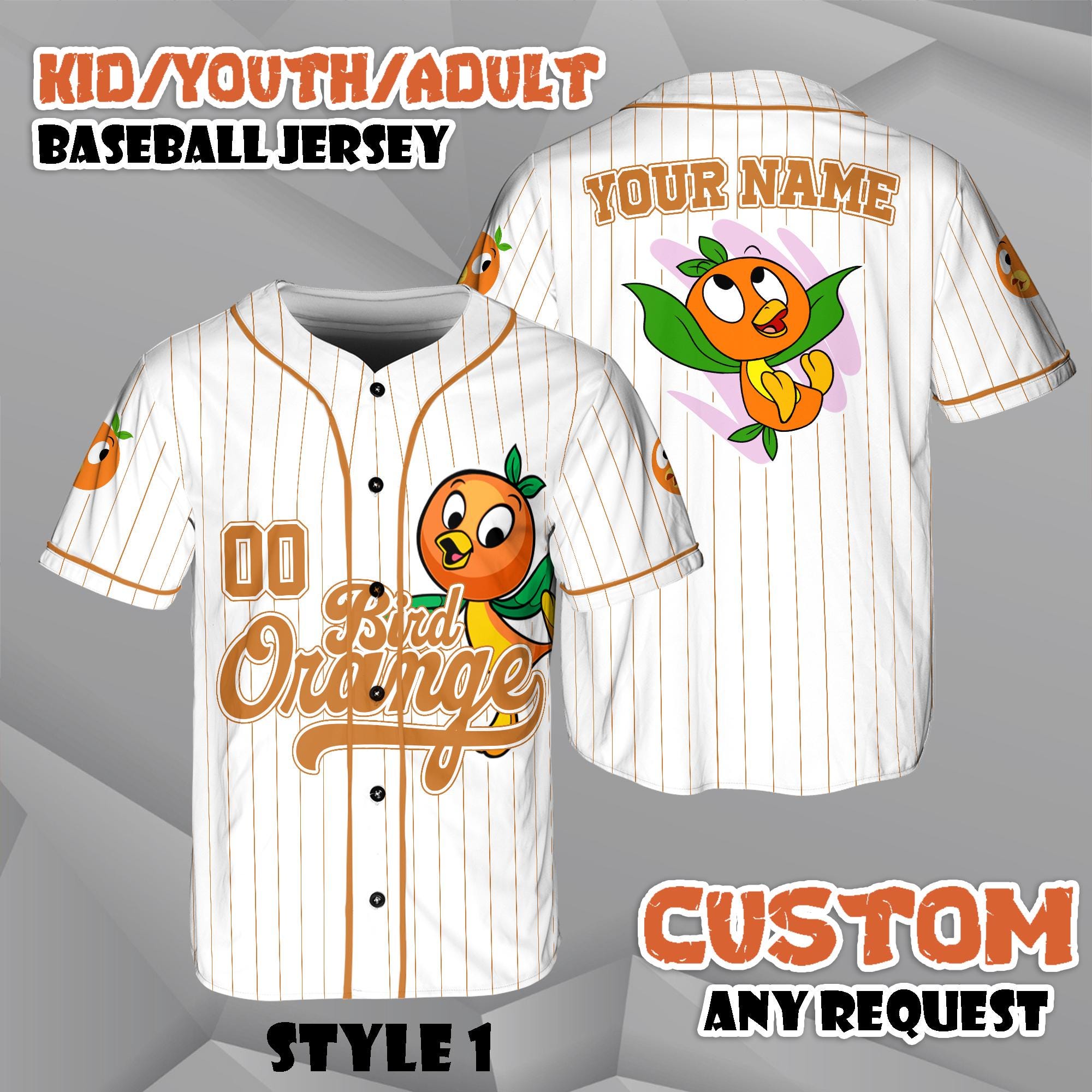 Discover Custom Orange Bird Baseball Jersey, Disney Epcot Shirt, Hello Sunshine Bird Shirt, WDW Trip Shirt