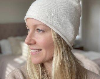 Kasjmier beanie | Zachte gebreide wintermuts | Uniseks kasjmierpet | Warme slouchy beanie | Luxe gebreide muts | Cadeau voor hem: