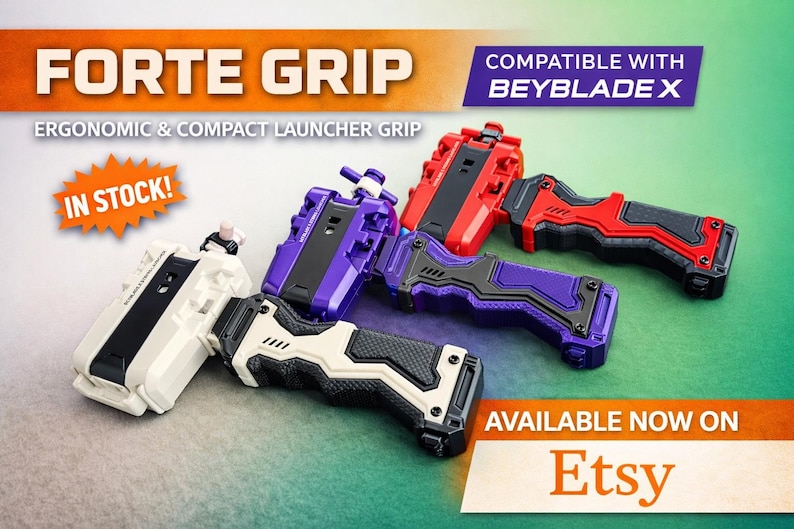 Forté Grip – Empuñadura ergonómica para lanzador de Beyblade X imagen 1