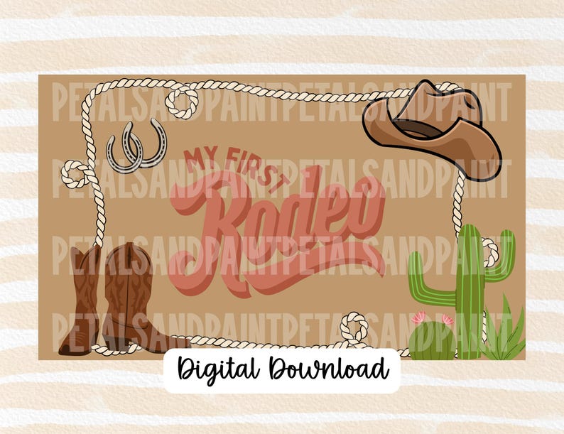 First Rodeo Words My First Rodeo | Birthday Banner Template | Canva | 60x36 - Etsy