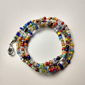 Colorful beaded mask chain, mask lanyard, beaded mask chain, mask accessory, eyeglass chain, gift for teacher, gift for coworker, mom gift