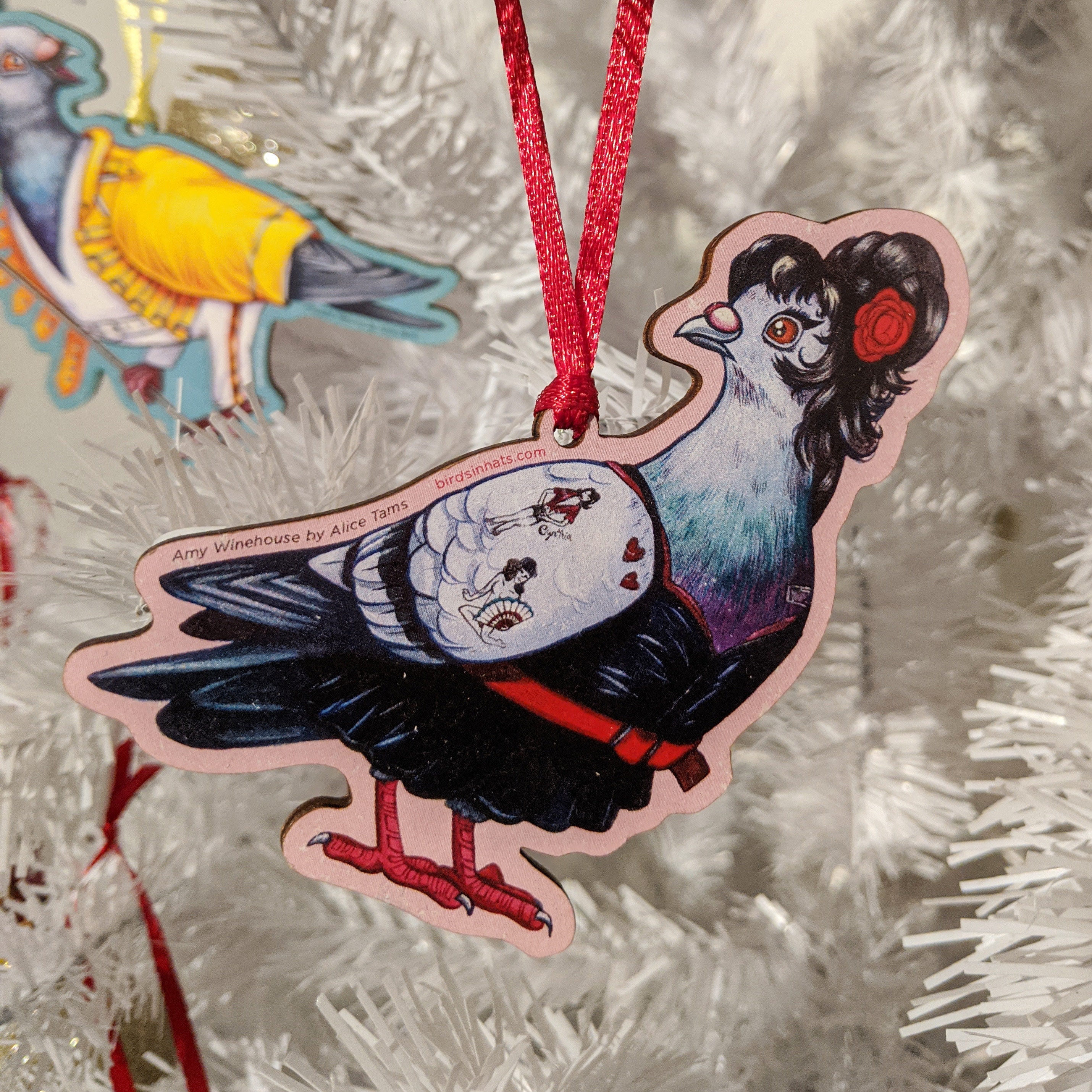 Amy Winehouse Pigeon Birds in Hats 