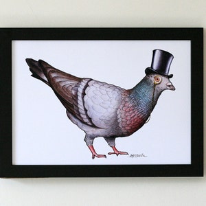 Pigeon in a Top Hat: A4 Print image 2