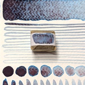 Sea sprite - cool blue & pink granulating handmade watercolour paint - hand-mulled watercolor in half, quarter or eighth pans - vegan paint