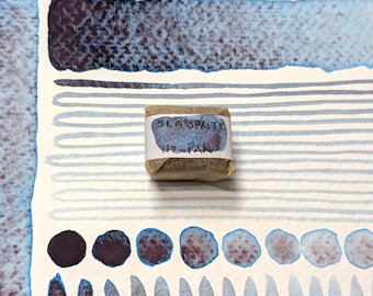 Sea sprite: handmade cool blue & pink granulating watercolour paint, made with vegan watercolor binder, in half and quarter pans