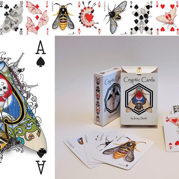 Deck - The Cryptic Cards 56 Card Poker Deck - Limited Edition - Playing Card Art of Cryptic Moths