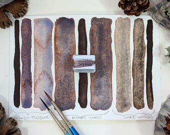 Monthly Oddballs: August 2026 - discount one-off & experimental colours. Individual pans of handmade vegan watercolour paint, in 3 pan sizes