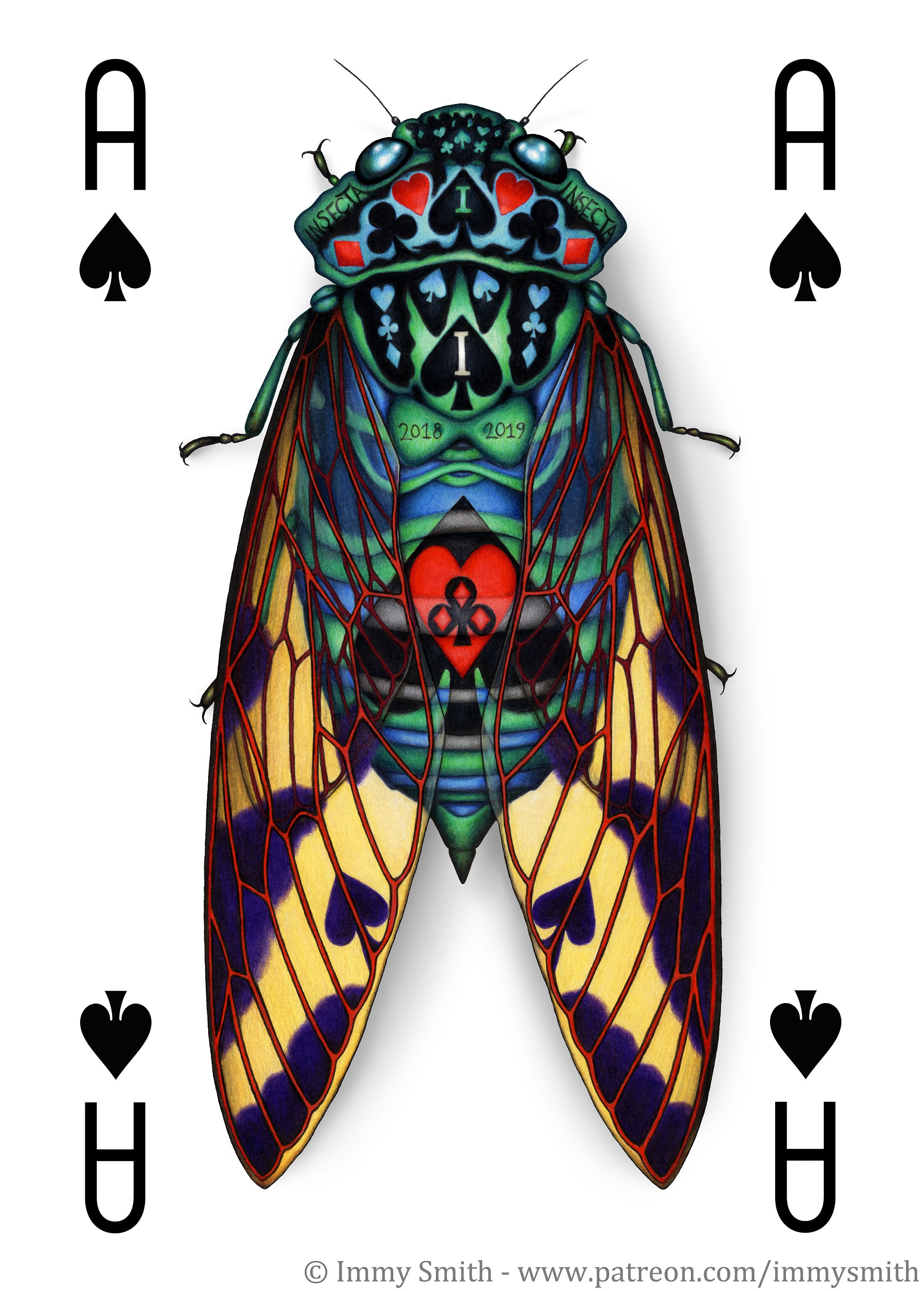 UNCUT SHEET - Insecta Deck - Full Deck Uncut Sheet - Playing Card Art ...