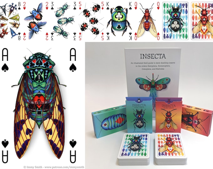 Playing Card Insect Insecta - Ruby or Opal Deck; Limited Edition 56 Card Poker Deck ...