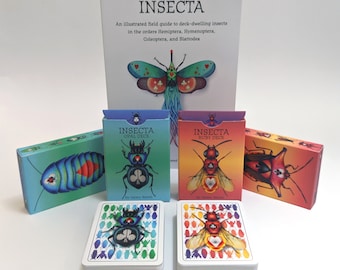 Insecta & Cryptic Cards SECONDS - used/opened art fair samples of decks + books. Playing Card Art of insects; proceeds donated, pls read FAQ