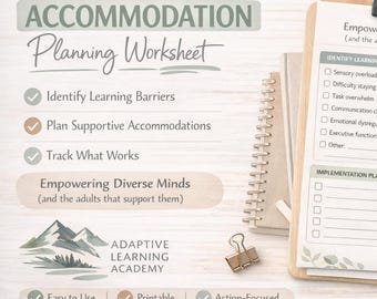 Neurodivergent Learning Accommodation Planning Worksheet