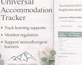 Monitorowanie akomodacji uniwersalnej | Wsparcie w nauce osób neuroatypowych | Narzędzie do nauczania domowego