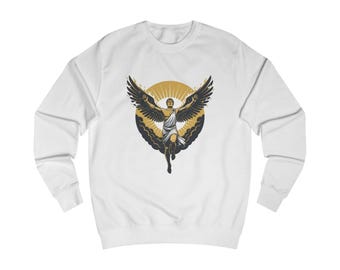 Winged Angel Illustration Sweatshirt | Dare to Fall Forward Typography