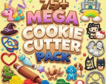 75+ Cookie Cutter STL Files | 3D Printable Baking Bundle (Digital Download)