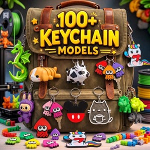100+ Schlüsselanhänger STL Bundle - 3D-Drucker-Designs (digitaler Download)