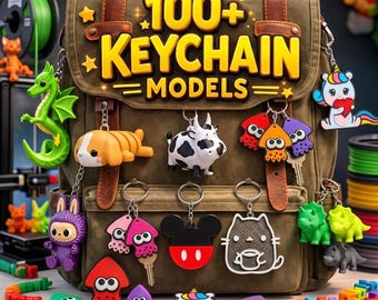 100+ Keychain STL Bundle – 3D Printer Designs (Digital Download)