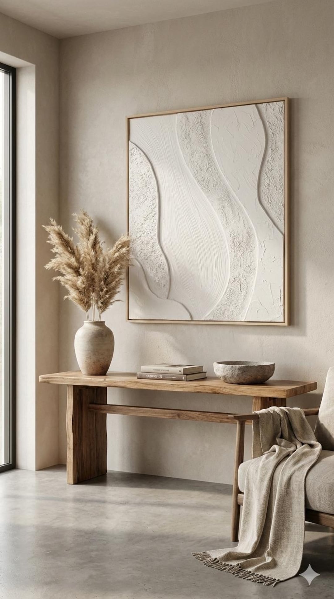 Minimalist Textured Wall Art - Abstract Organic Plaster Art - Modern ...
