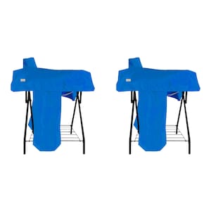 Horse Saddle Cover Double Layer Waterproof for English & Western Saddles Deep Blue - 2 Pcs