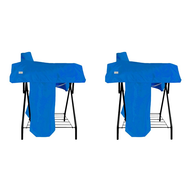 Horse Saddle Cover Double Layer Waterproof for English & Western Saddles Deep Blue - 2 Pcs