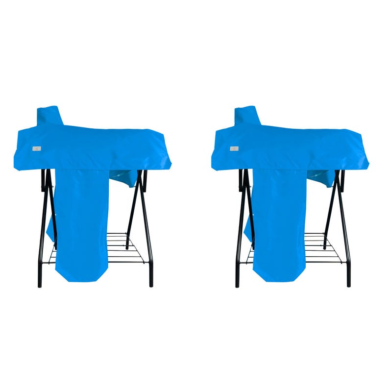 Horse Saddle Cover Double Layer Waterproof for English & Western Saddles Baby Blue - 2 Pcs